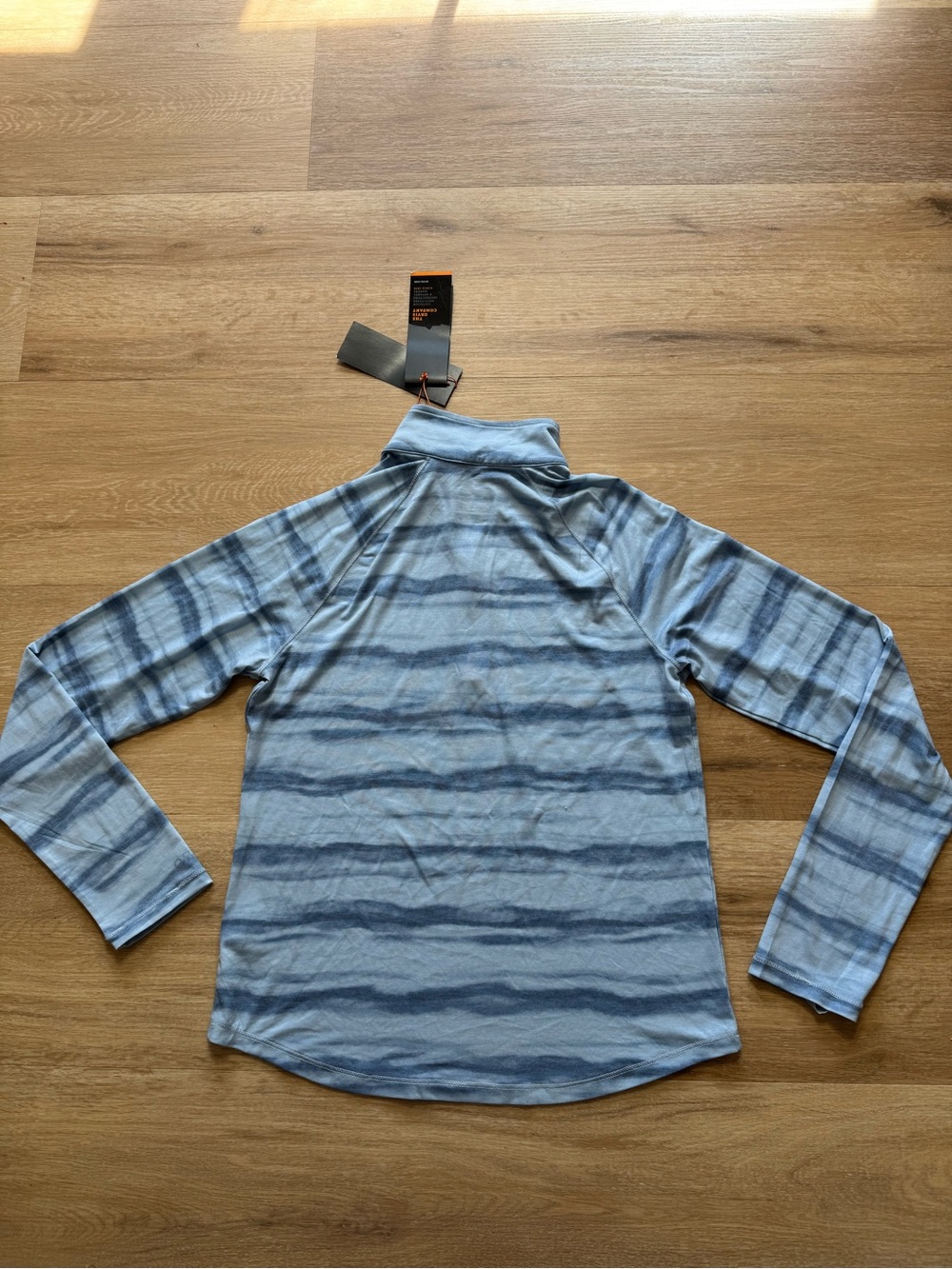 Orvis Light Blue Striped Half-Zip Mock Neck Pullover - Picture 11 of 11